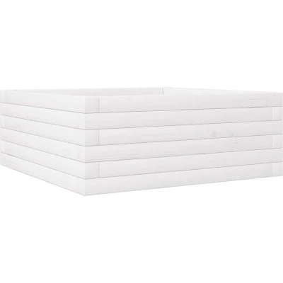 Image of vidaXL Garden Planter White 60x60x23 cm Solid Wood Pine