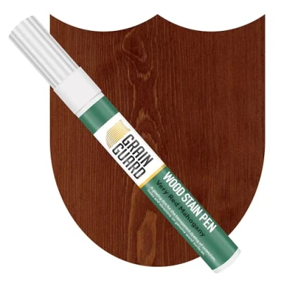Image of GRAIN GUARD Wood Stain Touch Up Marker Pens VERY RED MAHOGANY For Touching &amp; Staining Scratches, Scuffs, Marks Dents Wooden Floors, Furniture, Doors, Windows Fast Drying Waterproof