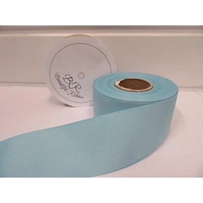 Image of Beautiful Ribbon 2 metres of 50mm Grosgrain Ribbed Light Baby Blue Double Sided 50 mm 5cm 2&quot; Inch