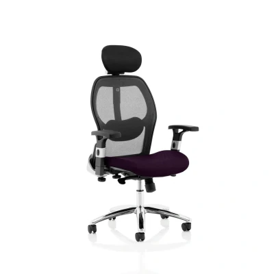 Image of Sanderson II Upholstered Seat Only Tansy Purple Mesh Back Chair