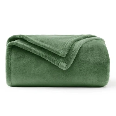 Image of WAVVE Fleece Blanket Sofa Throw Green 5ft x 6.5ft Fluffy Soft Warm Versatile for Sofa/Couch/Bed Double/Twin Size, 150x200 cm