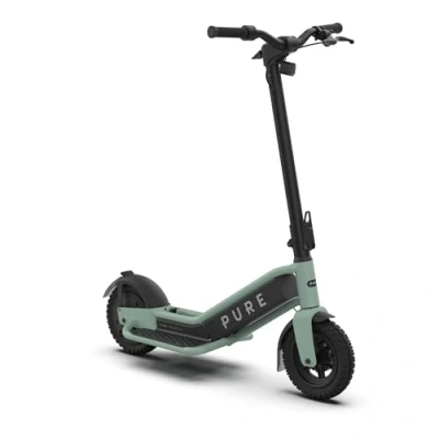Image of Pure Escape Electric Scooter Adult, Robust Realiable Foldable Scooters, E with 10&quot; Tubeless Tyres (Sage Green, Escape+ 50km Range)