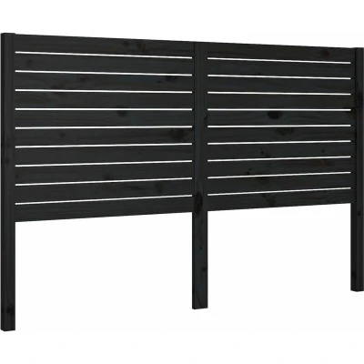 Image of vidaXL Bed Headboard Black 141x4x100 cm Solid Wood Pine