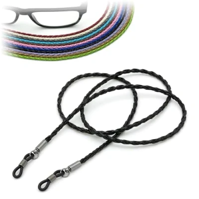 Image of CKB LTD Black PU Leather Spectacle Glasses Strap Sunglasses Cord Holder Neck Lanyard String 70cm, 1 Piece