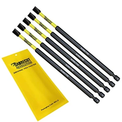 Image of 5 x SabreCut SCRSL7152_5 152mm SL7 Slotted Magnetic Impact Screwdriver Driver Bits Set Single Ended Heavy Duty Compatible with Dewalt Milwaukee Bosch Makita and Others