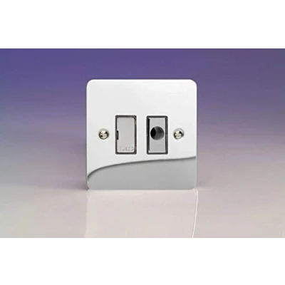 Image of Varilight 13A Unswitched Fused Spur + Flex Outlet with Metal Inserts Polished Chrome XFC6UFOD