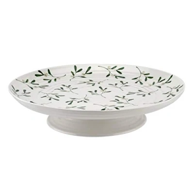 Image of Portmeirion CPXT76840 XG Sophie Conran Mistletoe Design Footed Cake Plate 32 cm, Ceramic