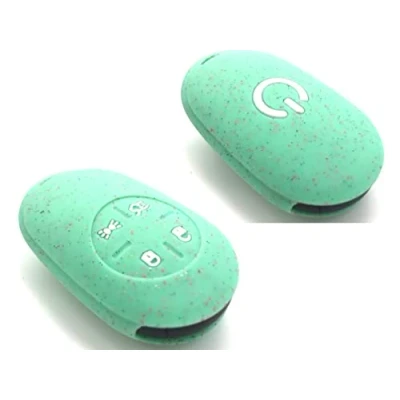Image of NORDECCO Silicone Star Glaze Glitter Key Fob Protective Cover Compatible With Fiat 500e Electric 2022 and Above (Light Mint Green)