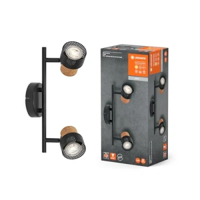 Image of LEDVANCE LED downlight Cork, GU10, 2 bulb, dimmable, black