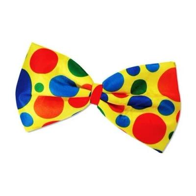 Image of MASSIVE CLOWN BOW TIE FANCY DRESS POLKA DOT MULTICOLOUR