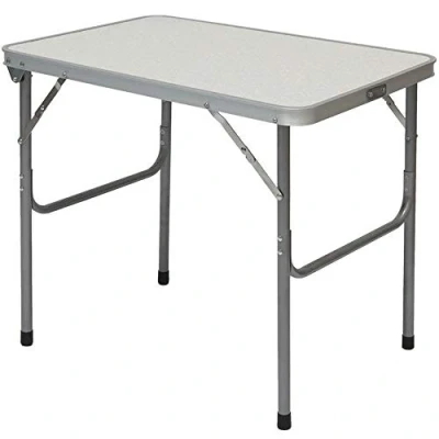Image of AMANKA Camping Table in Aluminium and MDF Case Shaped with Carry Handle Steel Frame Portable Folding for Picnic Garden BBQ ca. 70x50x60 cm