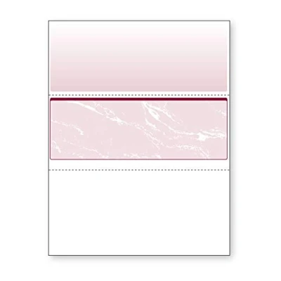 Image of DocuGard Burgundy Marble Middle Check, 8.5 x 11 Inches, 24 lb, 500 Sheets, 1 Check Per Sheet (04511)