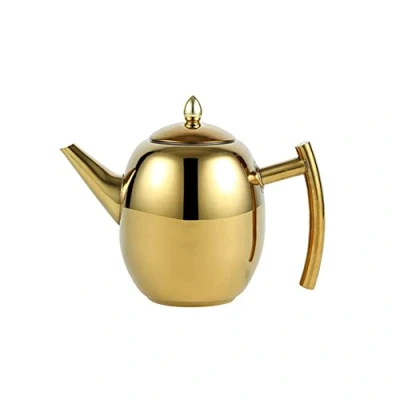 Image of OnePine Tea Kettle Teapot Set with Infuser Filter and Lid, Capacity 1 L/34 oz Stainless Steel Diffuser Pot for Loose Tea, Green Coffee