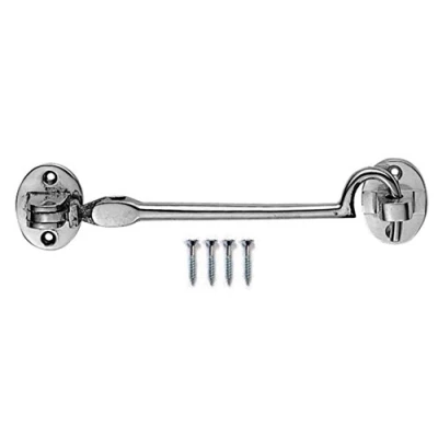 Image of 10&quot; CARLISLE BRASS Cabin Hook Heavy (Silent Pattern) Polished Chrome 254mm AA64CP