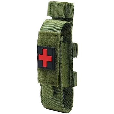 Image of YONCONO Tactical Molle Tourniquet Holder, Portable TQ Military First Aid Equipment Case &amp; Trauma Medical Shear Pouch (ArmyGreen)