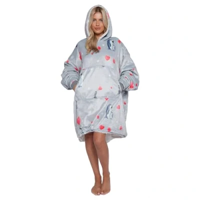 Image of GC GAVENO CAVAILIA Adults Xmas Blanket Hoodie Oversized Sherpa Fleece Christmas Women Men Super Warm Swearshirt Wearable Throw Best Gift