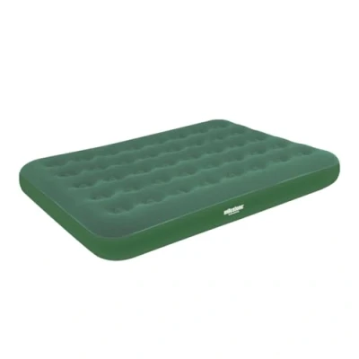 Image of Milestone Camping 88139 Double Airbed/Easy Inflate &amp; Deflate Flocked Design/Camping, Festivals, Sleepovers Family Gatherings