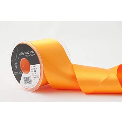 Image of Berisfords Double Faced Satin Ribbon, Marigold, 70 mm Width, 20 metre Length