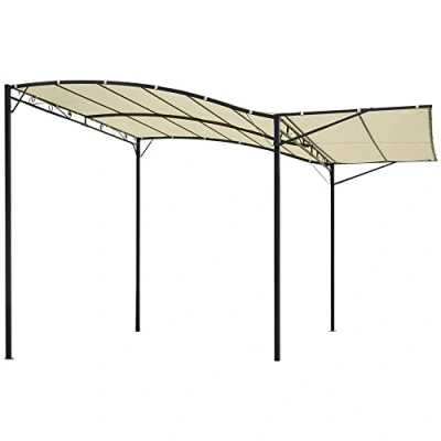 Image of Outsunny 3 X 2.5m Patio Metal Gazebo Door Window Awning Wall Mount Outdoor Shelter