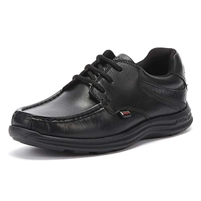 Image of Kickers Youth Boy&#039;s Reasan Lace Up Leather School Shoes, Black, 3 UK