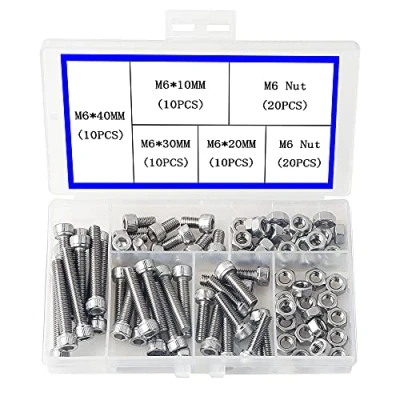 Image of newlng M6 Nuts And Bolts Set 304 Stainless Steel Hexagon Socket Head Cap Screws Screw Mechanical Parts Bolt Nut Combination Box