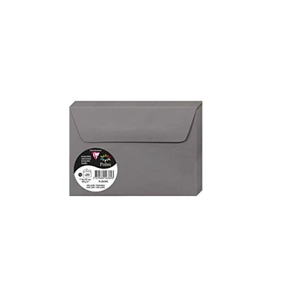 Image of Clairefontaine Ref 5636C Pollen Adhesive Envelopes (Pack of 20) C6 Sized, 120gsm Paper, Printer Compatible, Acid Free, Strip for Easy Seal Dark Grey