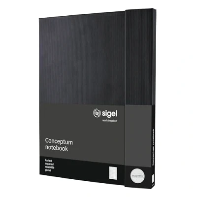 Image of SIGEL CO141 Premium Notebook squaRed, A4+, hardcover, Black Conceptum