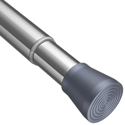 Image of 2PCS Shower Curtain Pole Door Tension Rods Telescopic Rail Poles Extendable No Drill Pressure Rod for Net Curtains (Silver 75 130cm, 25mm Diameter)