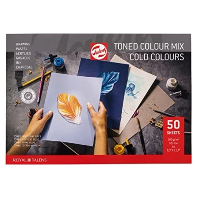 Image of Talens Toned Mix Paper Pad Cold Colours Sizes Listed A4