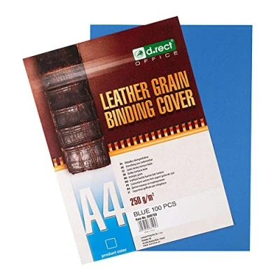 Image of D.RECT Back Cover Sheets Imitation Leather A4 Blue Pack of 100