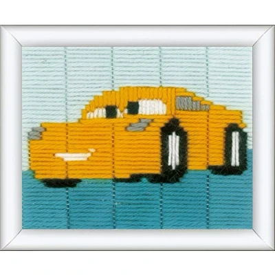 Image of Vervaco Long Stitch Kit: Cars Cruz, Cotton, Assorted, 20 x 1 25 cm