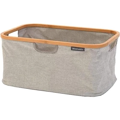 Image of Brabantia 118180 Laundry Basket with Bamboo Top, Grey, 40 L
