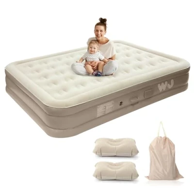 Image of Air Mattress Single, Airbed with built in Electric Pump, Upgraded 5th Gen Pump Self Inflation/Deflation 1 min, Inflatable Bed Flocked Surface for Home Camping, 190x100x40cm (King (U.K. Standard))