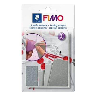 Image of STAEDTLER 8700 08 FIMO Grind&#039;n Polish Set Sanding Sponges for Polmyer Modelling Clay (Pack of 3)