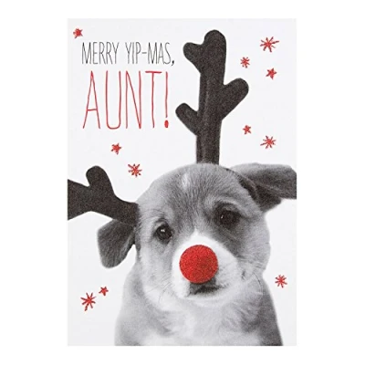 Image of Hallmark Aunt Christmas Card &#039;Merry Yip Mas&#039; Medium