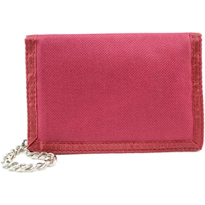 Image of Mens/Boys/Childrens Canvas Style Ripper Wallet with Key Chain Red