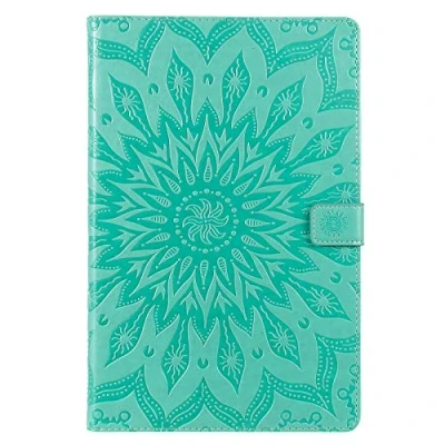 Image of BAUBEY Case for Samsung Galaxy Tab S6 T860 2019, Slim Magnetic Wallet Stand Cover SM T860/T865 10.5 Inch[Auto Wake/Sleep][Multiple Angle Viewing] Mandala Flower (Green)