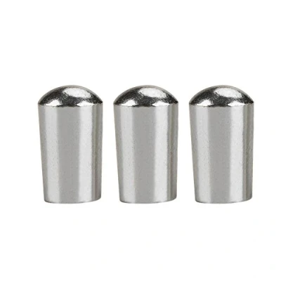 Image of 3Pcs Guitar Switch Tip, Copper 3 Way Toggle Knob Tip Cap Comaptible with LP EPI Electric (3.5mm Silver)