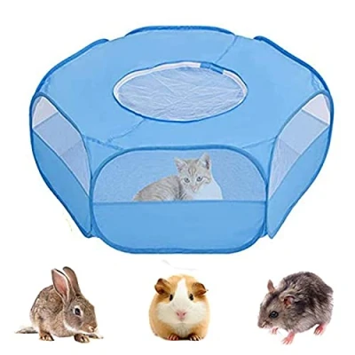 Image of Small Animal Cage, Pet Playpen, Play Tent, Indoor/Outdoor Bedding Fence, Portable Pen for Hamster, Guinea Pig,Bunny, Puppy, Ferret, Rat, Cat, Chinchilla, Bearded Dragon, Hedgehog