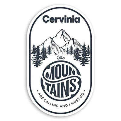 Image of 2 x 10cm Cervinia Italy Vinyl Stickers Mountains Ski Luggage Sticker #30964 (10cm Tall)