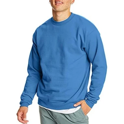 Image of Hanes Unisex Adult mensOP160Ecosmart Fleece Sweatshirt Long Sleeve Blue XL