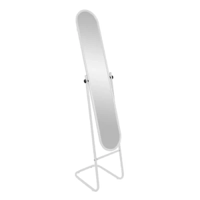 Image of White 153cm x 30cm Round Full Length Mirror By Harbour Housewares