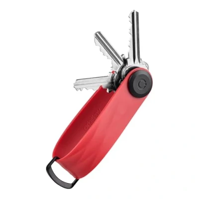 Image of Orbitkey Active Key Organizer Weather Resistant, Stainless Steel Locking Mechanism, Slim &amp; Quiet Profile, Ruby, One size