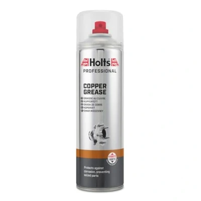 Image of Holts Copper Grease Spray, High Temperature To Prevent Seizing, Performance For Brake Pads &amp; Callipers, Prevents Rust Corrosion Car, Bike Motorcycle, Spray Can 500ml