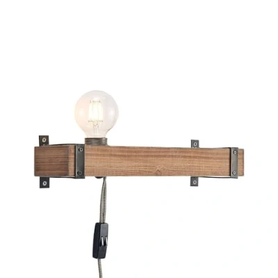 Image of Wall Light &#039;Sverina&#039;) in Brown Made of Wood for e.g. Living Room &amp; Dining (1 Source, E27) from Lindby Lighting, lamp