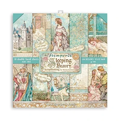 Image of Stamperia International Scrapbooking Pad Double Face Sleeping Beauty, Various, 12 x inches