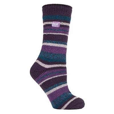 Image of Heat Holders Womens Ladies 2.3 TOG Luxury Thick Thermal Socks for Winter Purple Nylon Size 4 6.5 (UK Shoe)