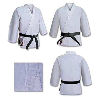 Image of Karate Gi White suit Heavyweight Tournament 16oz Brushed Canvas Uniform Aikido (4/170cm medium)