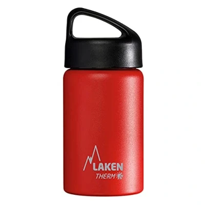 Image of Laken Thermo Classic Vacuum Insulated Stainless Steel Water Bottle Wide Mouth 350ml, Red