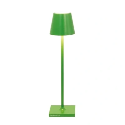 Image of Zafferano, Poldina Micro Lamp, Rechargeable Cordless Table Lamp with Touch Controls, Suitable for Interior and Outdoor, Dimmer, 2200 3000 K, Height 27.5 cm, Apple Green Colour